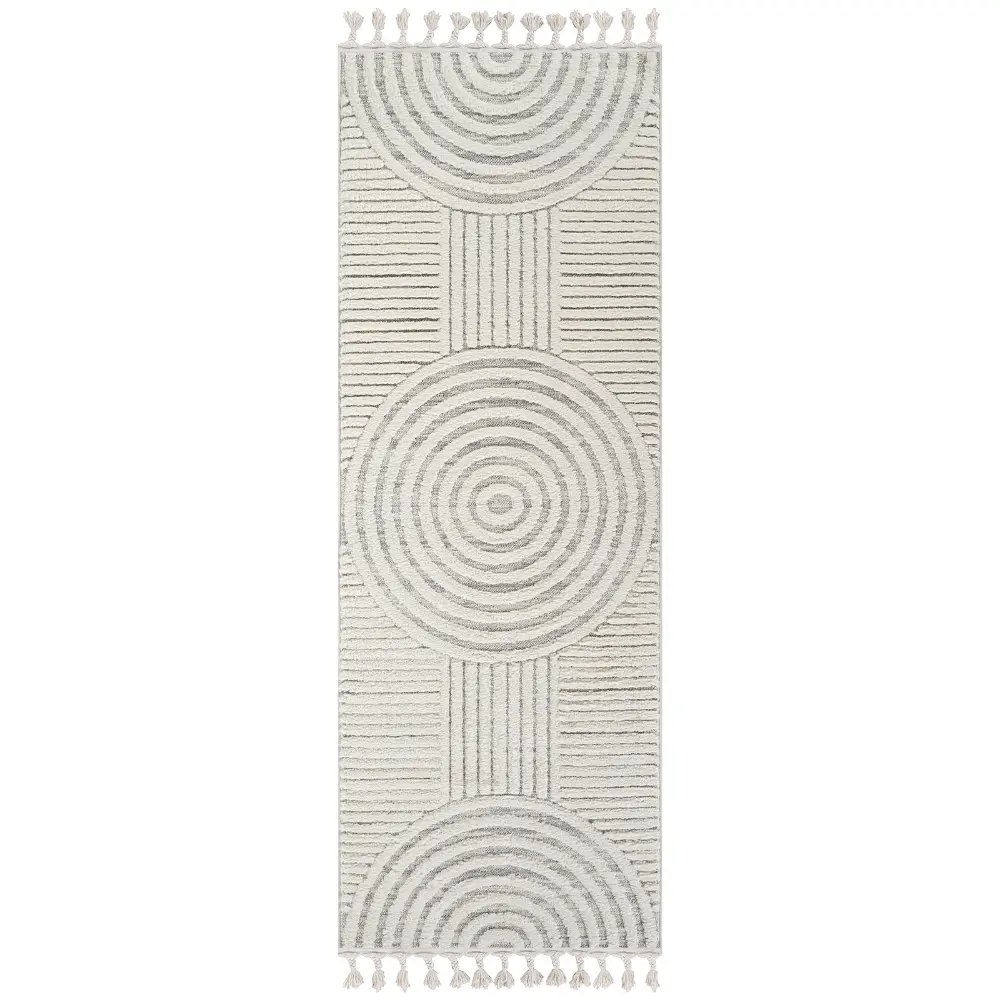 Matilda Scandi Modern High Pile Ivory/Grey Rug - Image 10