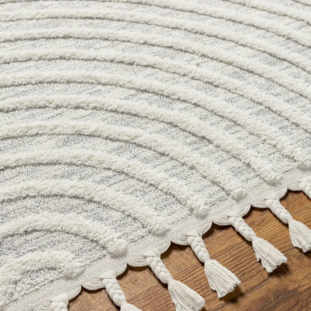 Matilda Scandi Modern High Pile Ivory/Grey Rug - Image 6
