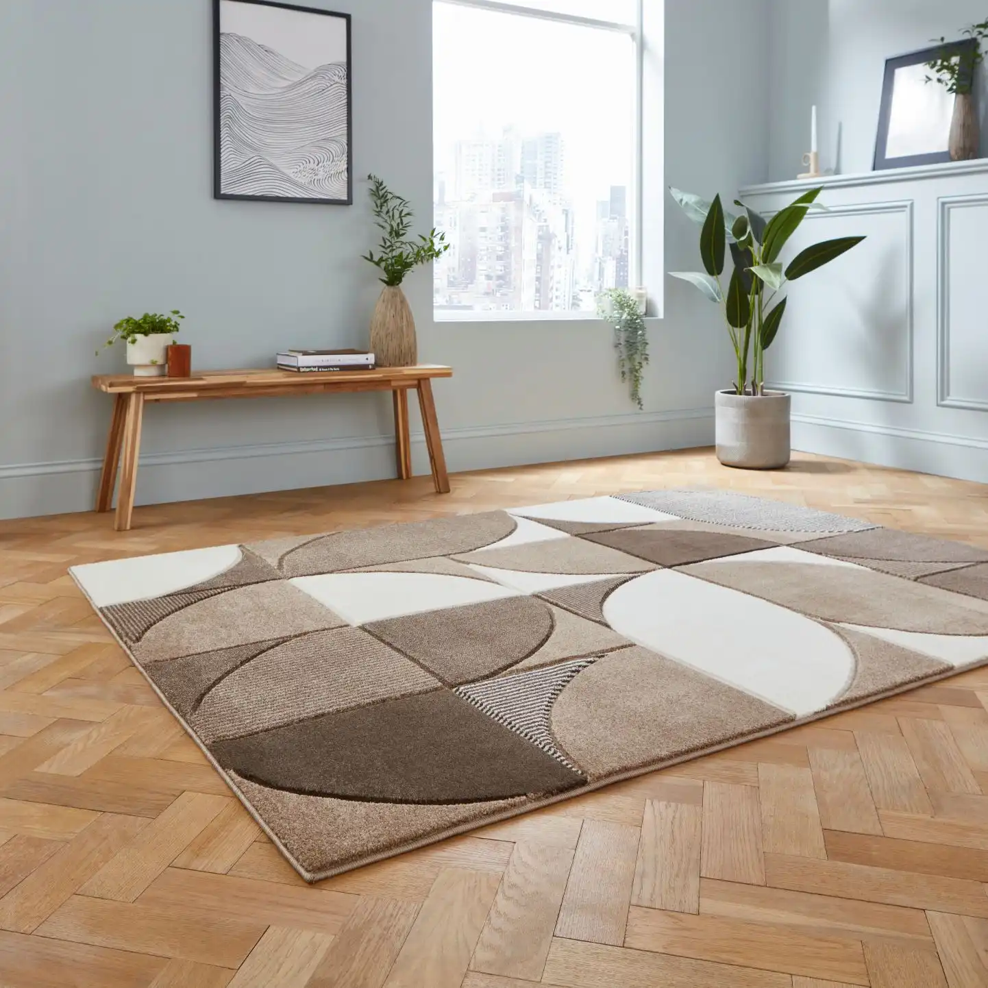 Matrix Think MT63 Beige Brown Rug - Image 5