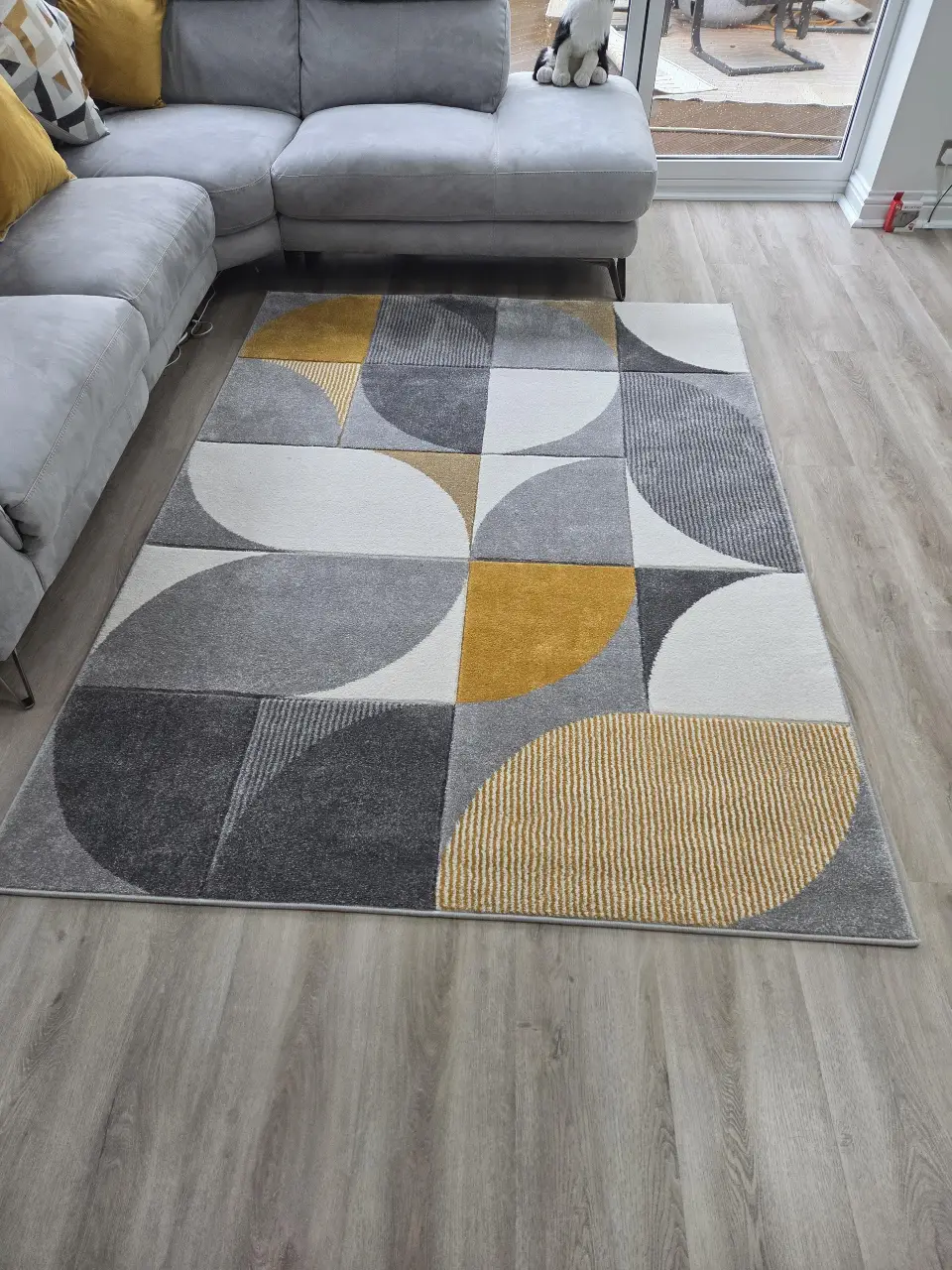 Matrix Think MT63 Grey Yellow Rug - Image 2