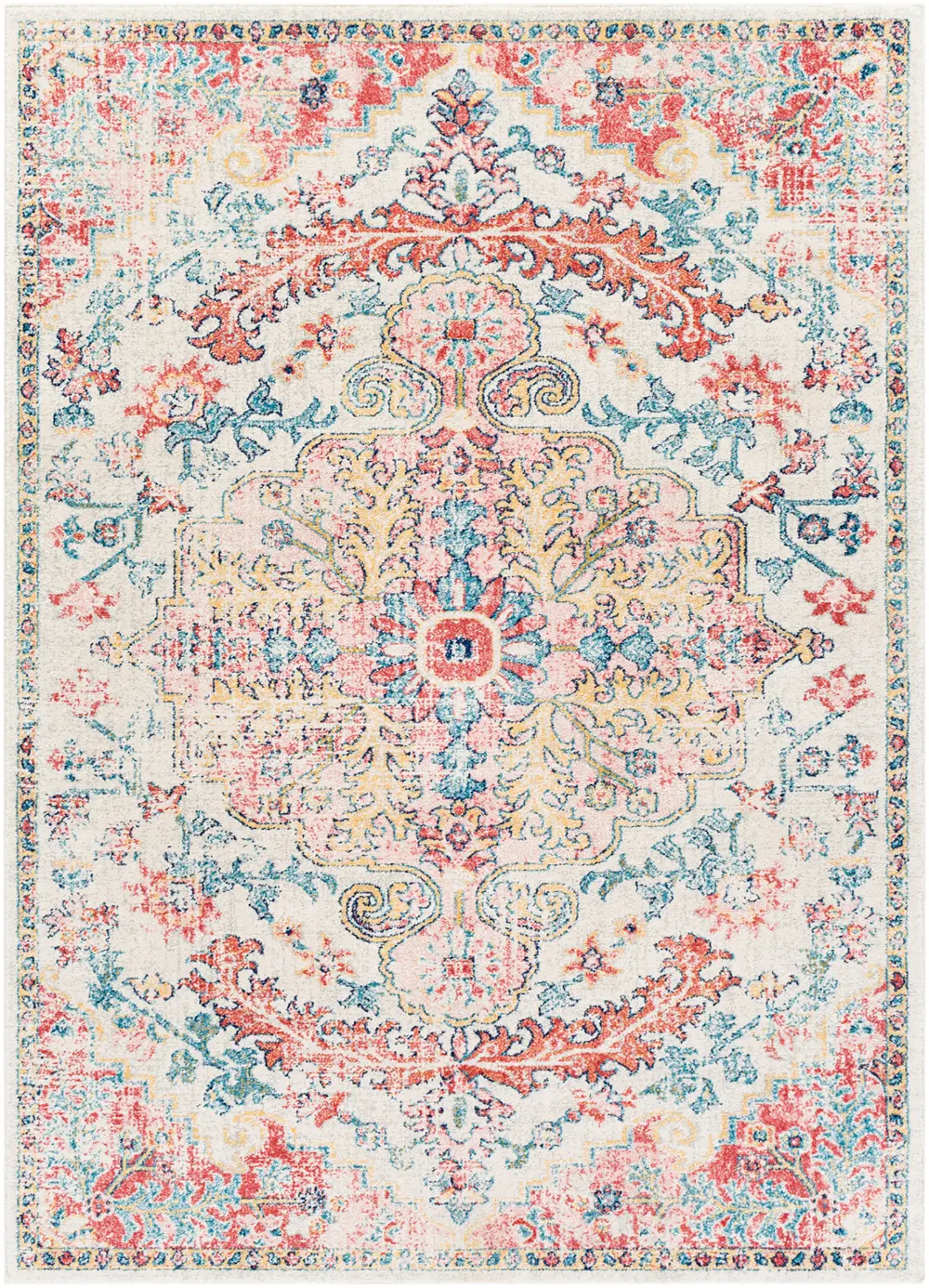 Maverick Vintage Oriental Boho Bright Red Rug - Image 6