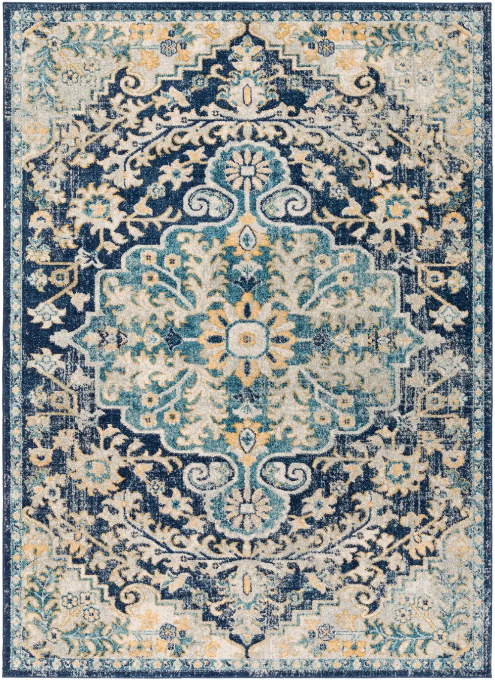 Maverick Vintage Oriental Boho Sky Blue Rug - Image 5