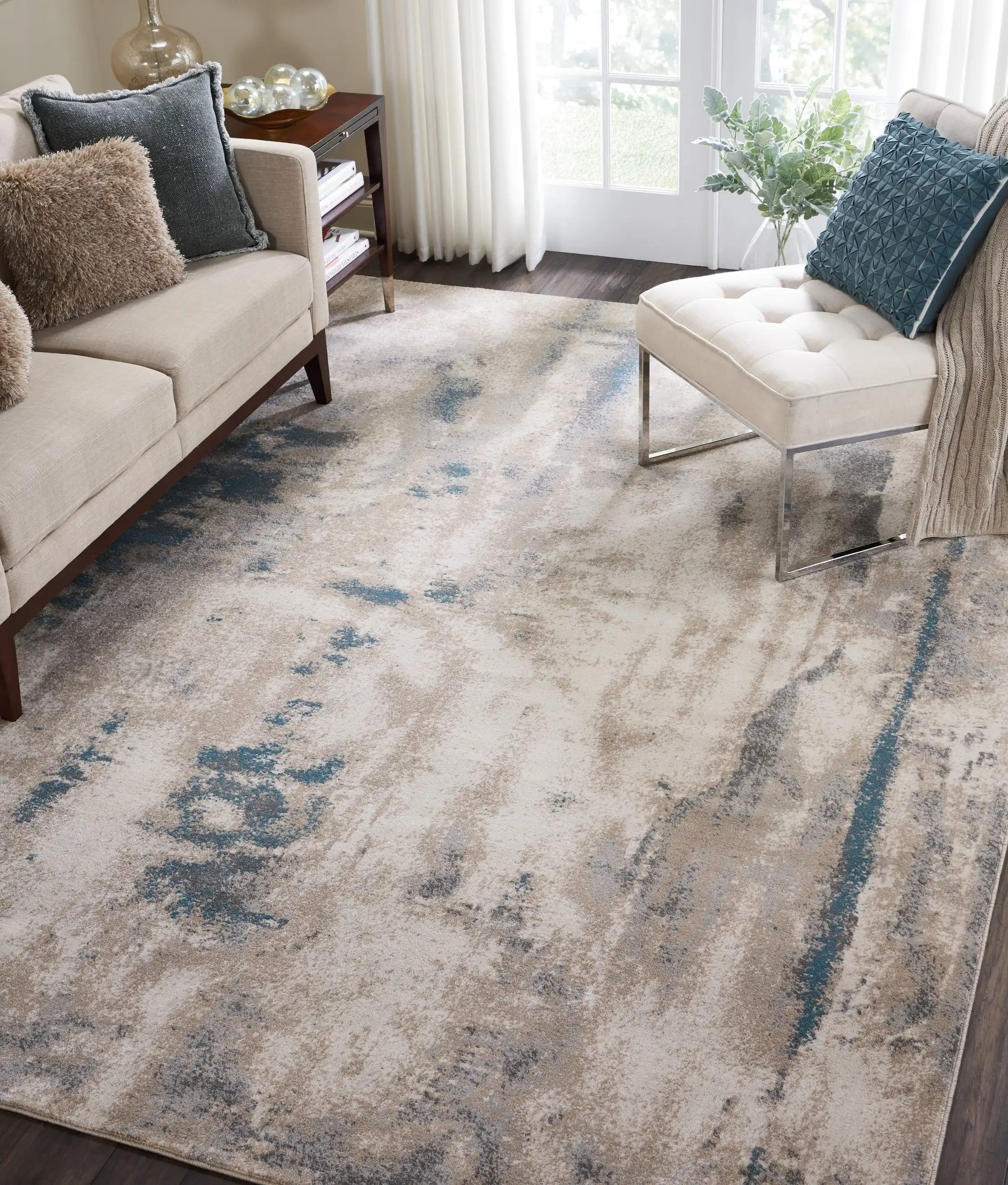 Maxell MAE17 Ivory Teal Rug - Image 2
