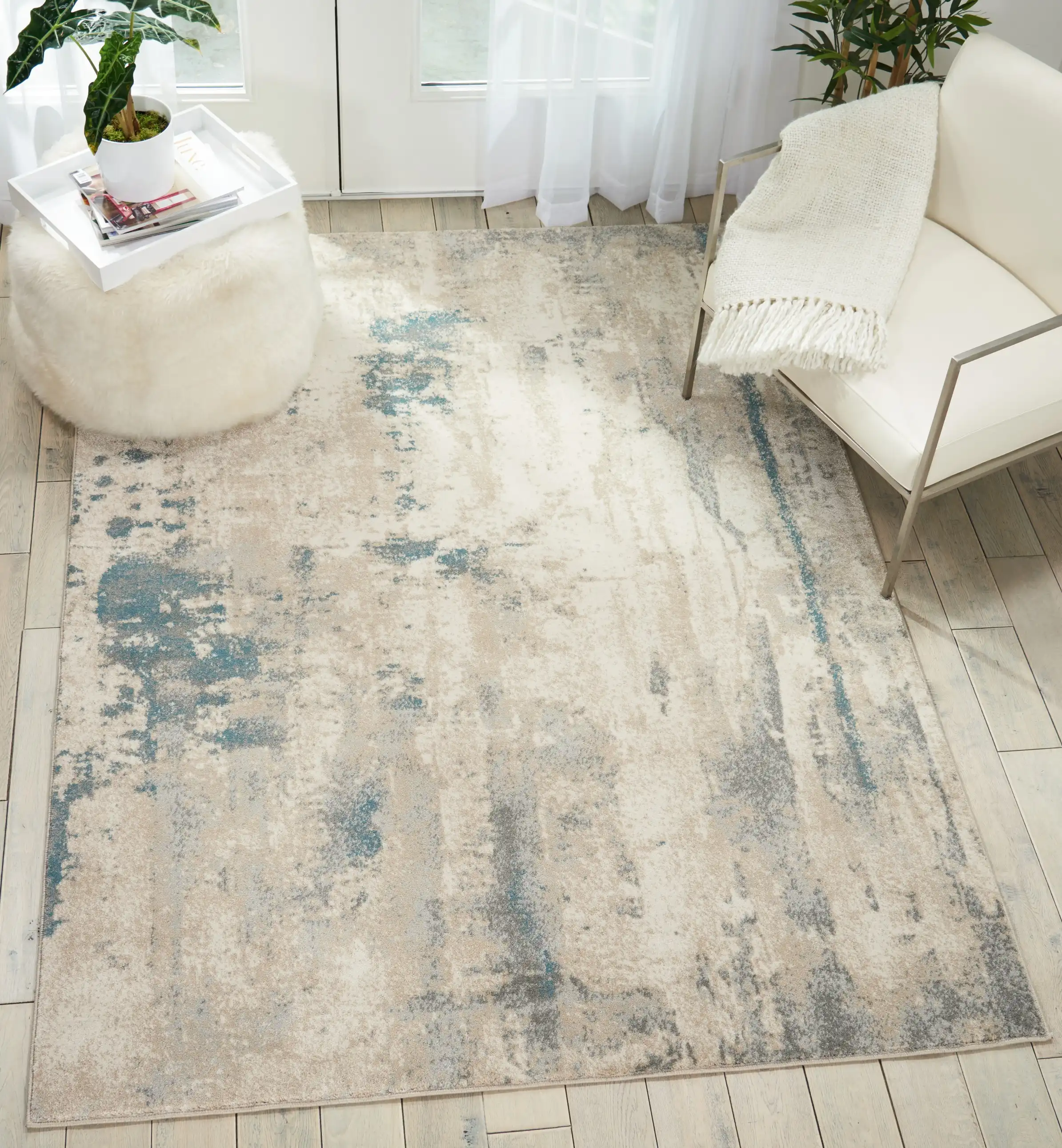 Maxell MAE17 Ivory Teal Rug - Image 3