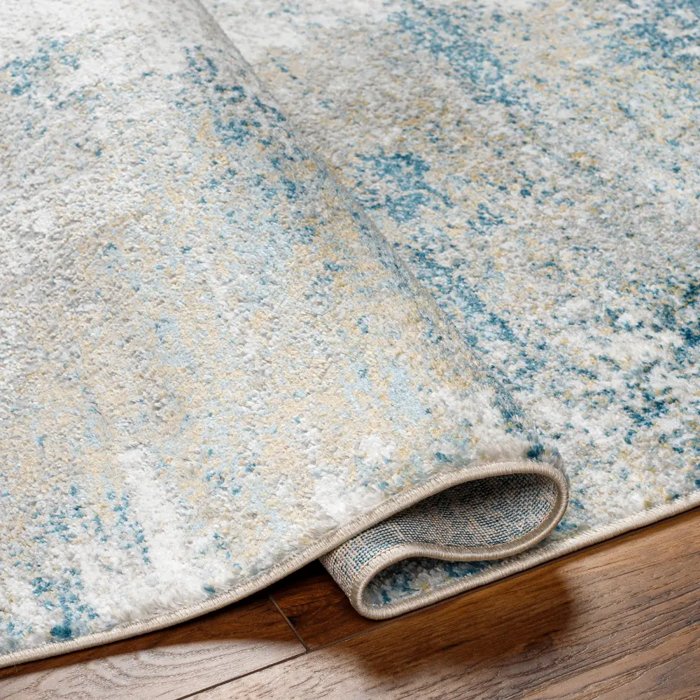 Maylene Abstract Modern Marble Dark Teal Rug - Image 3