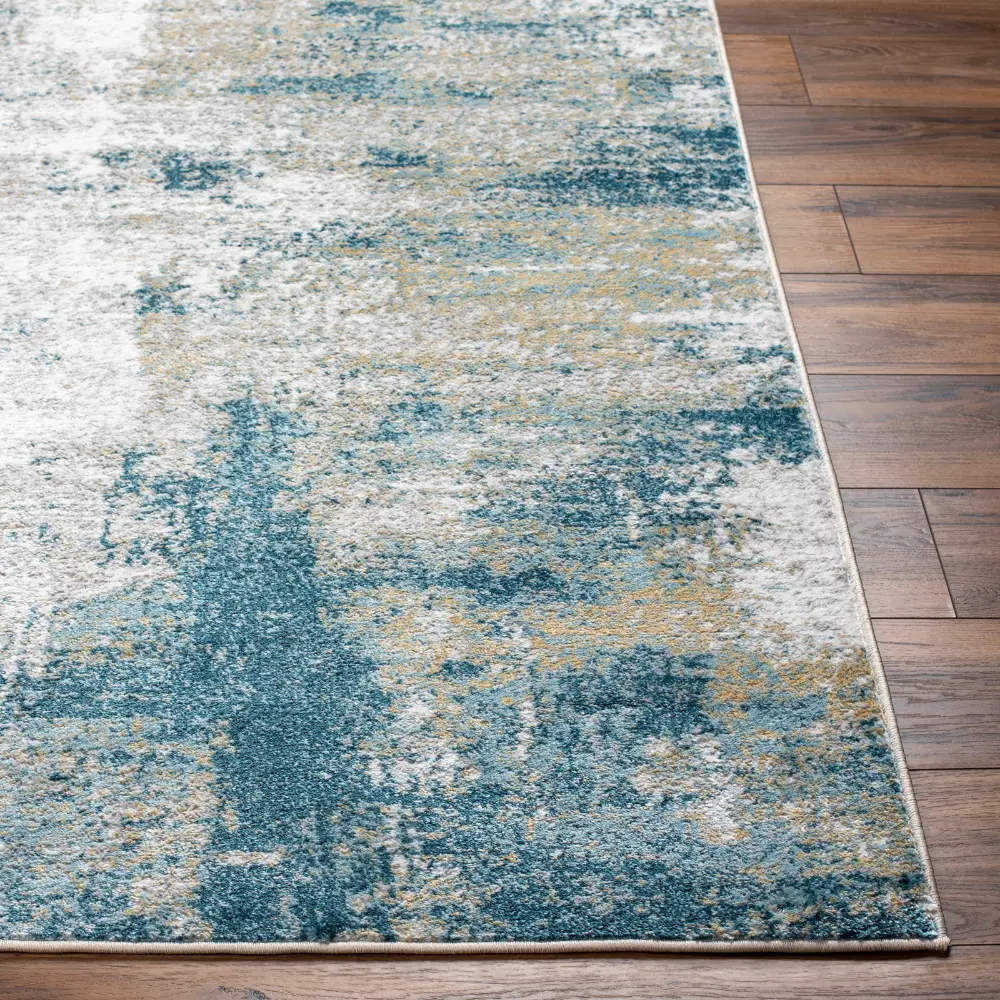 Maylene Abstract Modern Marble Dark Teal Rug - Image 4