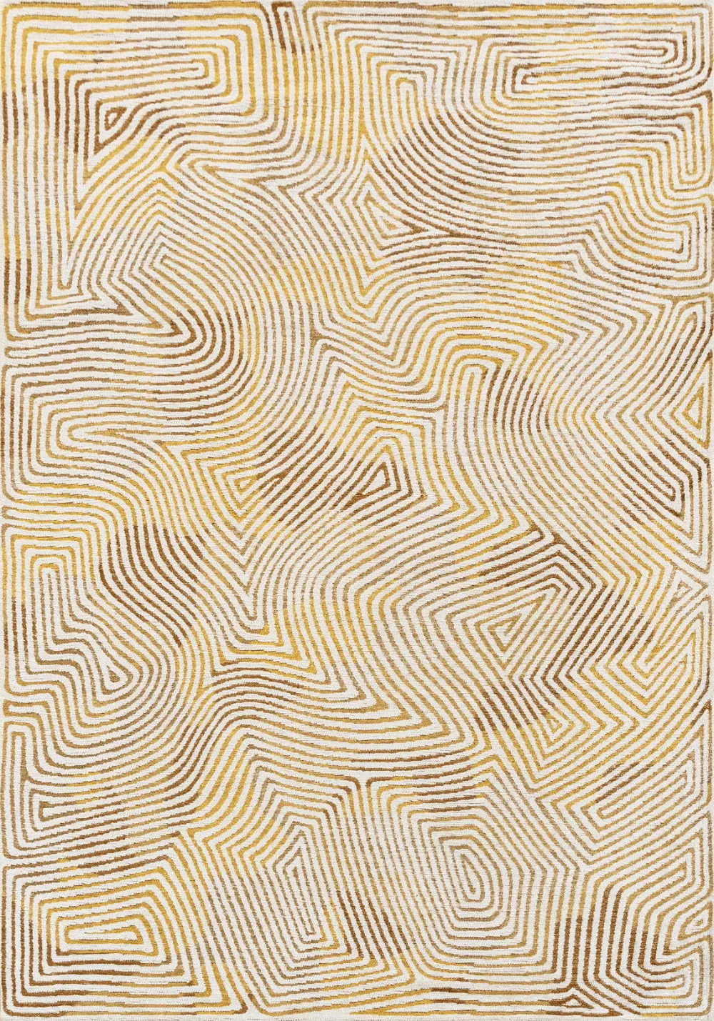 Meditation Coral Yellow Hippy 9799Washable Rug - Image 5