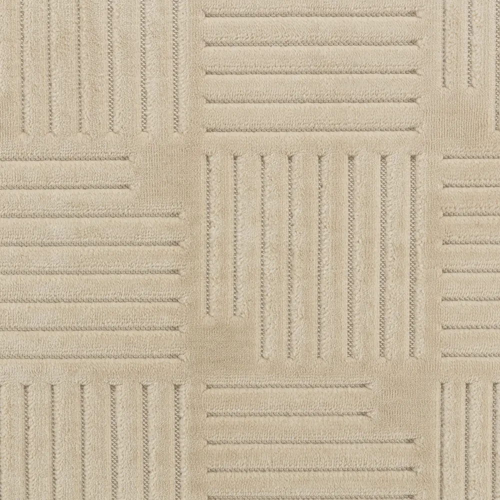 Midori In- & Outdoor 3D High & Low Pile Textured Beige Rug - Image 4