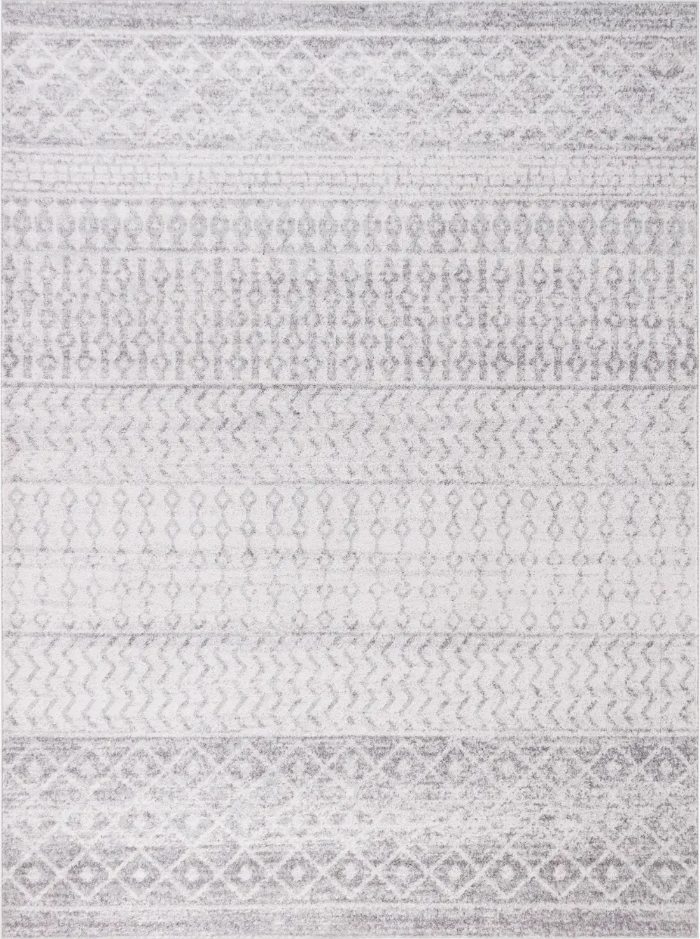 Mila Scandi Geometric Light Grey/White Rug - Image 6