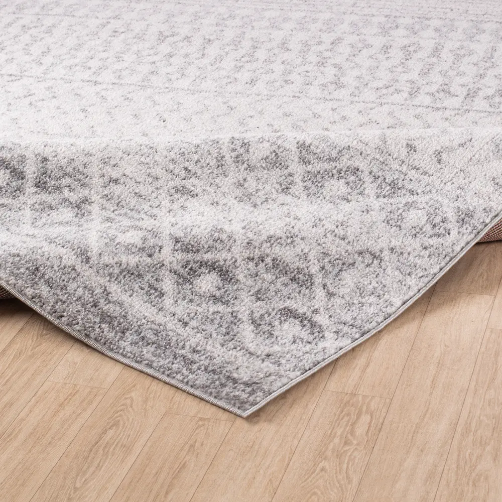 Mila Scandi Geometric Light Grey/White Rug - Image 8