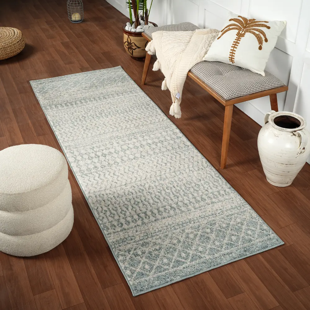 Mila Scandi Modern Boho Light Beige/Grey Rug - Image 6