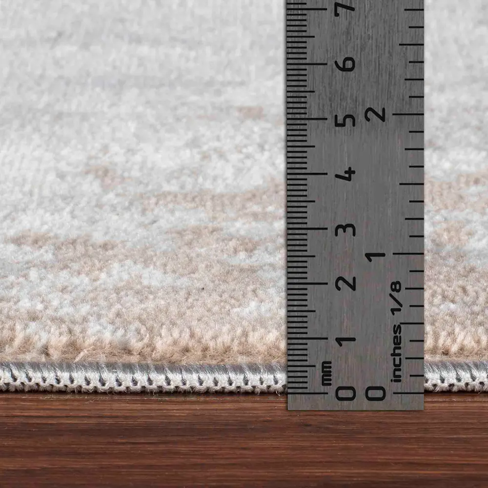Milena Abstract Modern Marble Beige/White Rug - Image 8