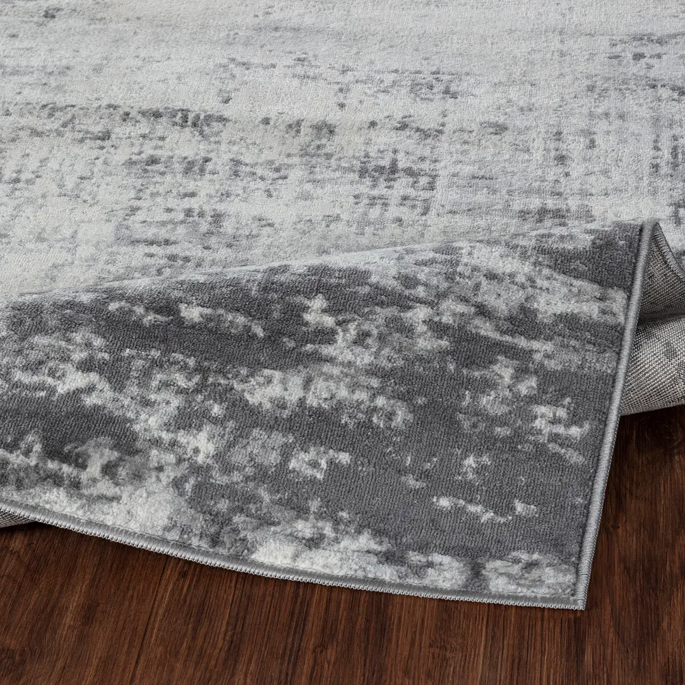 Milena Abstract Modern Marble Grey/White Rug - Image 7