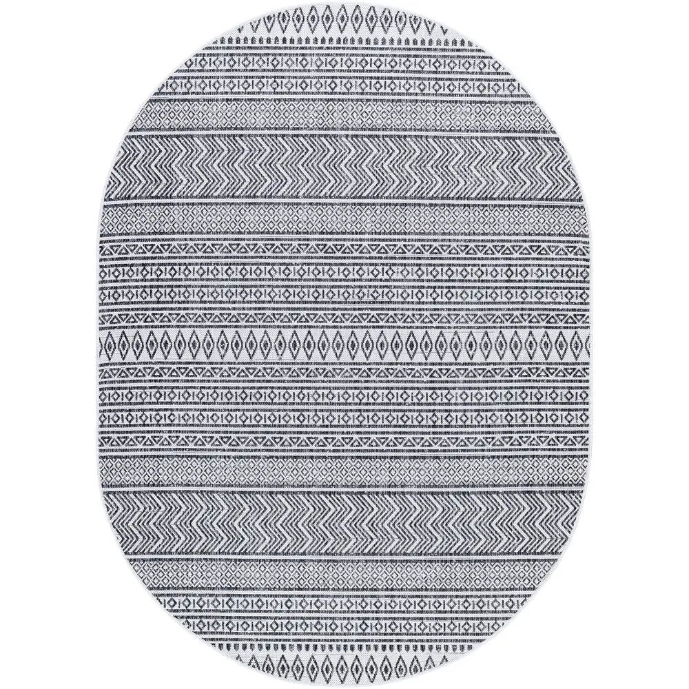 Mimi In- & Outdoor Geometric Black Rug - Image 10