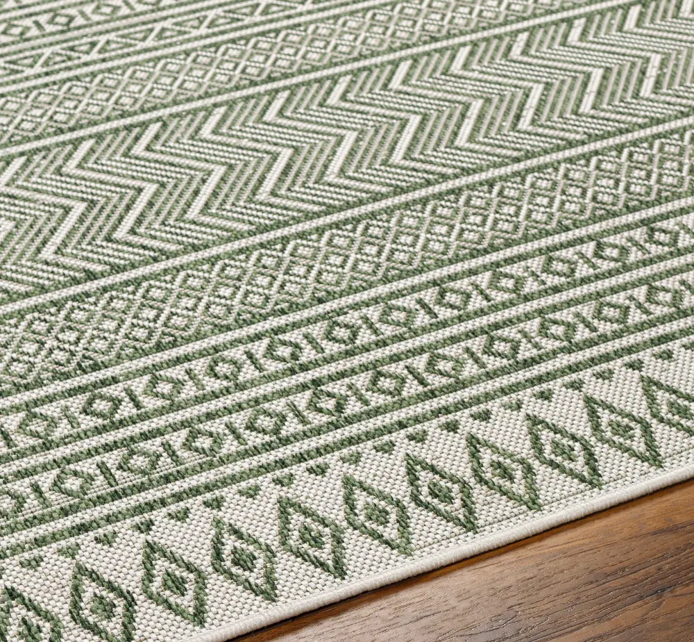 Mimi In- & Outdoor Global Olive Green/Beige Rug - Image 2