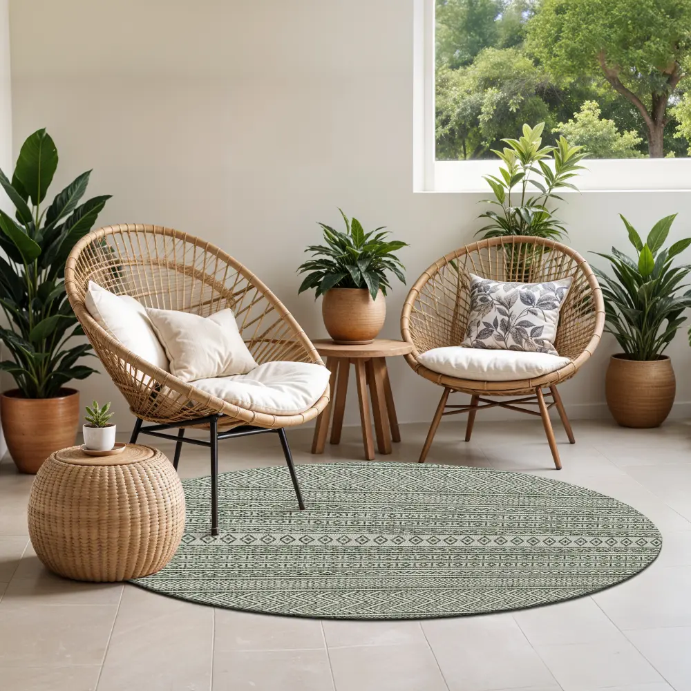 Mimi In- & Outdoor Global Olive Green/Beige Rug - Image 6