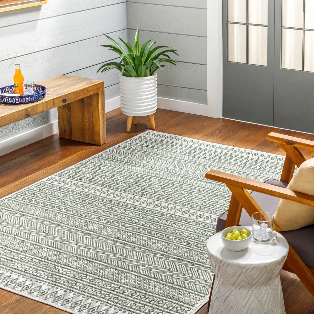 Mimi In- & Outdoor Global Olive Green/Beige Rug - Image 9