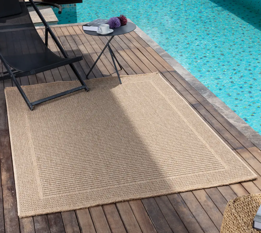 Mindy In- & Outdoor Cottage Jute-Look Beige Rug - Image 10