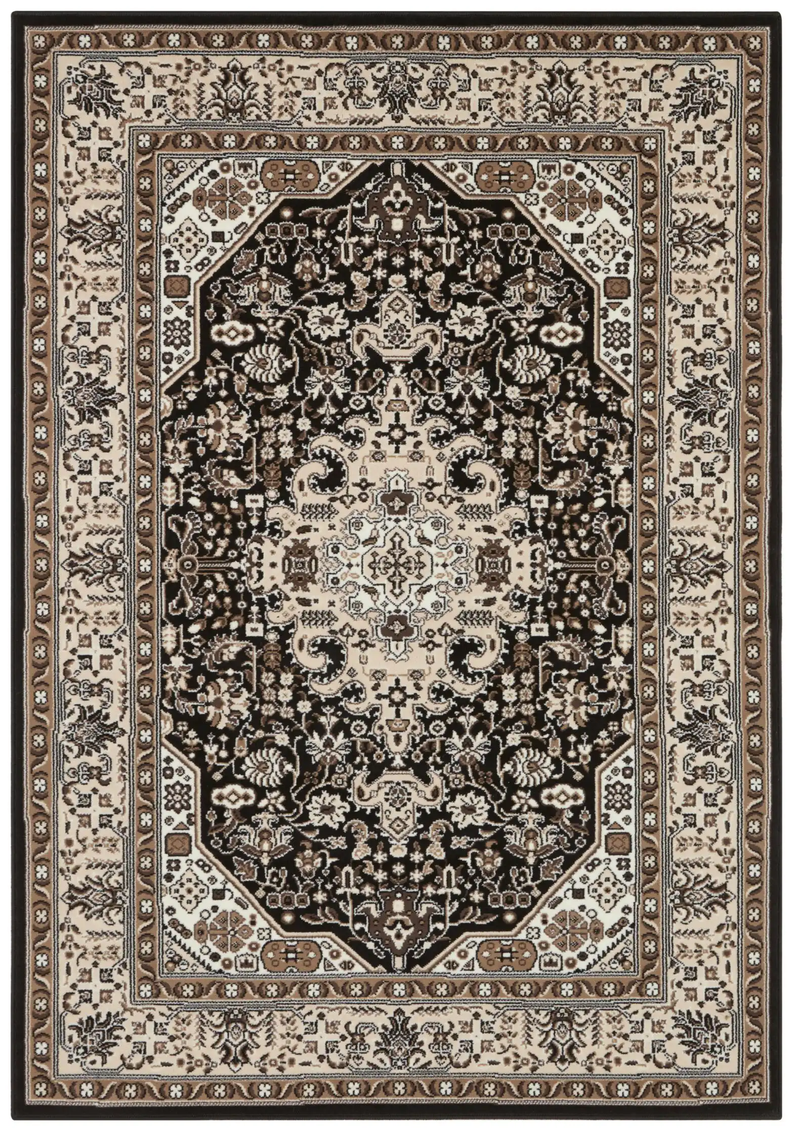 Mirkan 104439 Isfahan Cream Brown Rug - Image 3