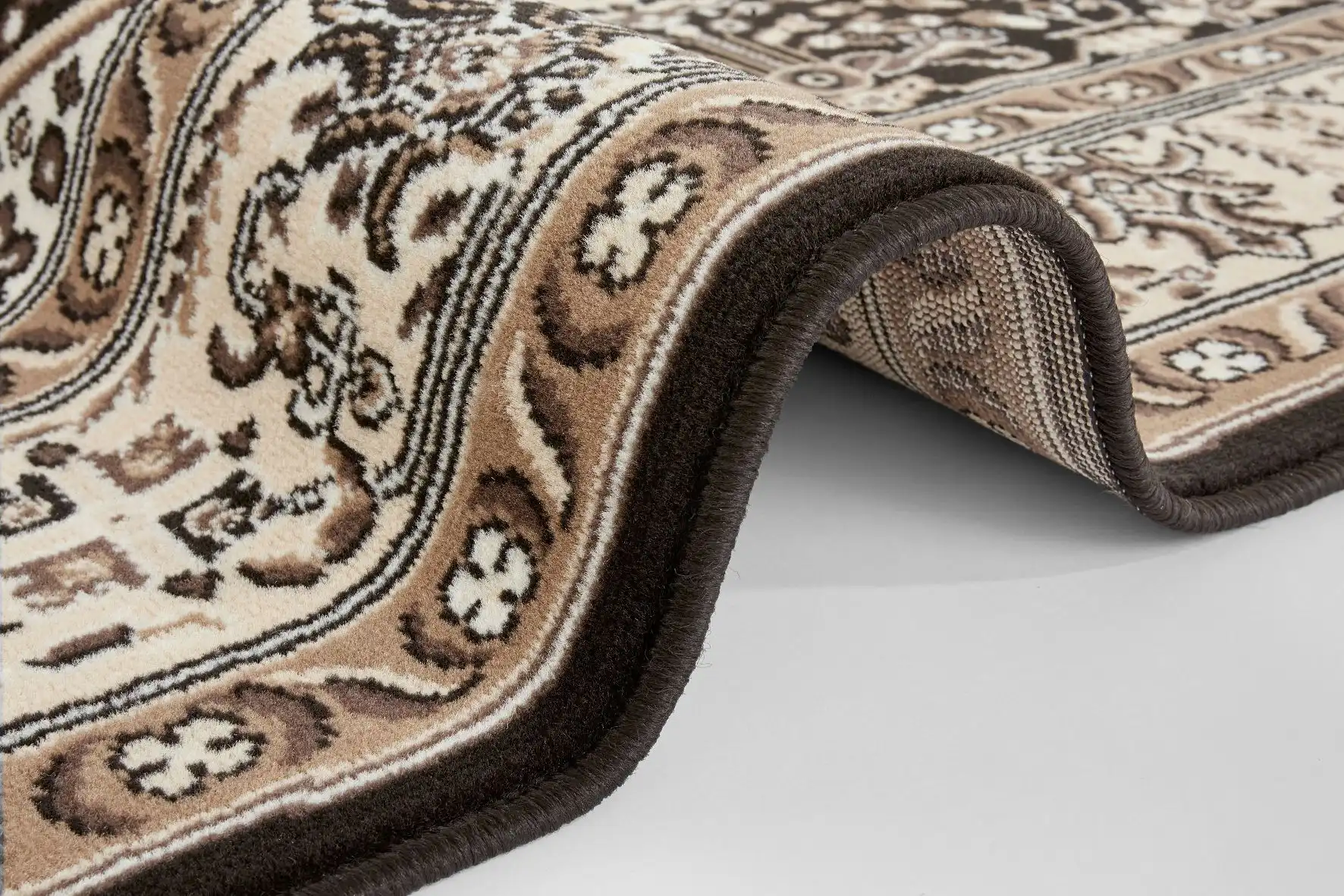 Mirkan 104439 Isfahan Cream Brown Rug - Image 4