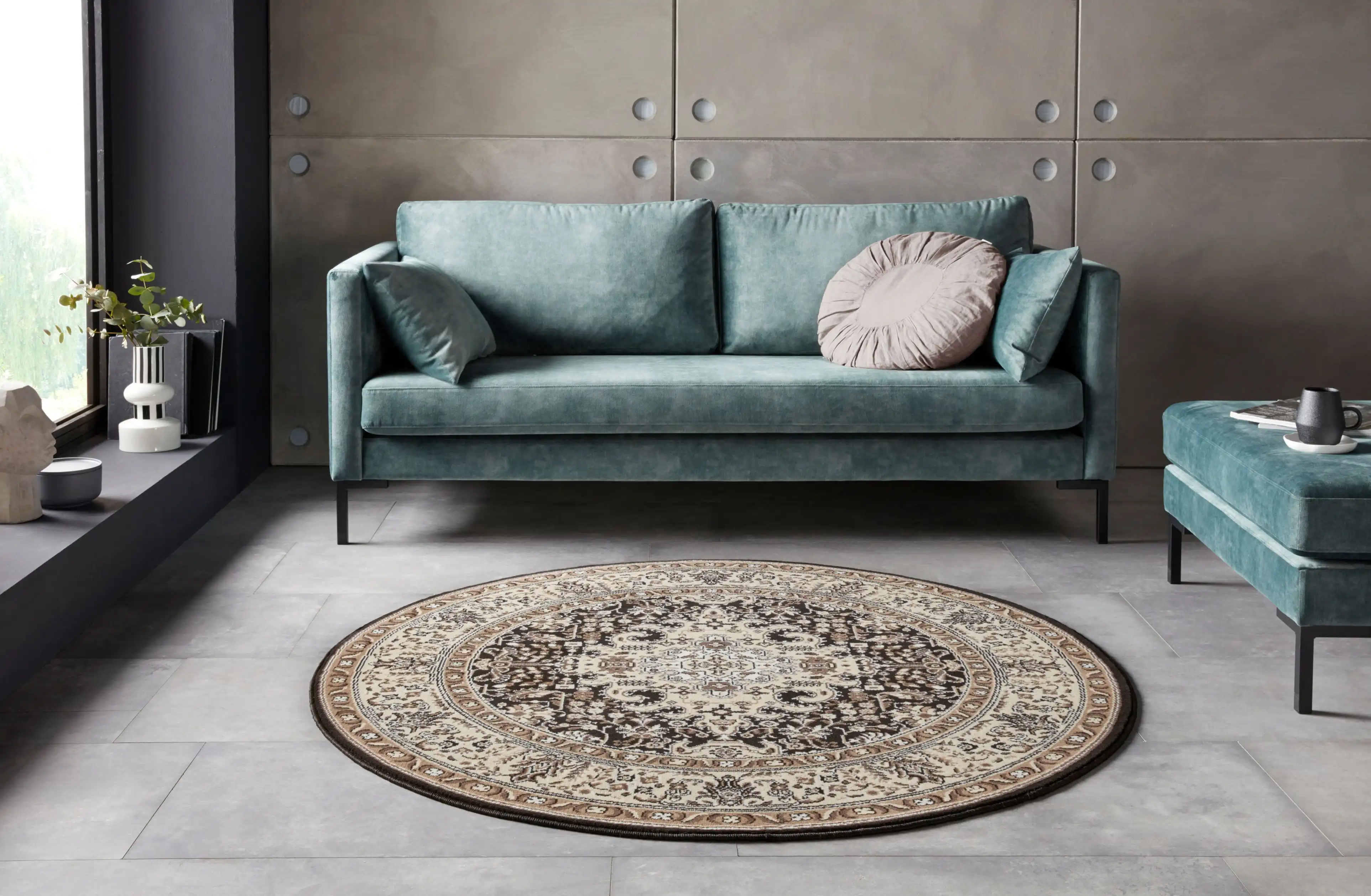 Mirkan 104439 Isfahan Cream Brown Rug - Image 5