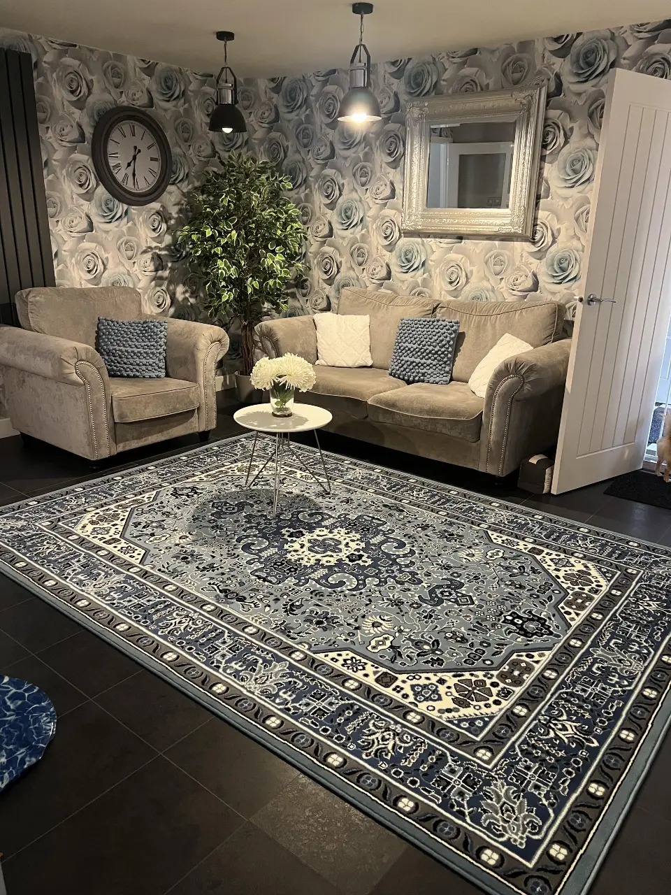 Mirkan 104438 Isfahan Sky Blue Rug - Image 2