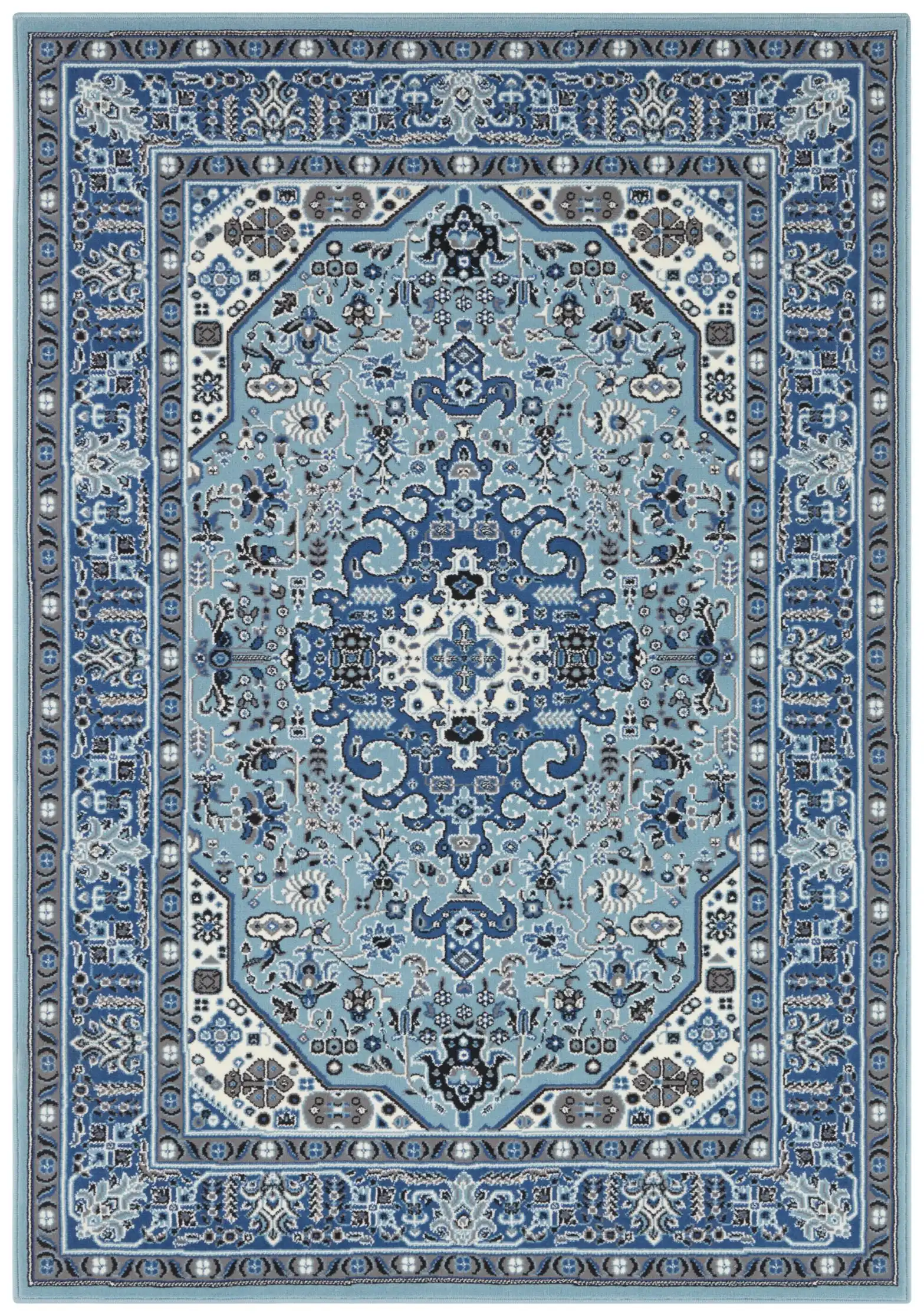 Mirkan 104438 Isfahan Sky Blue Rug - Image 4