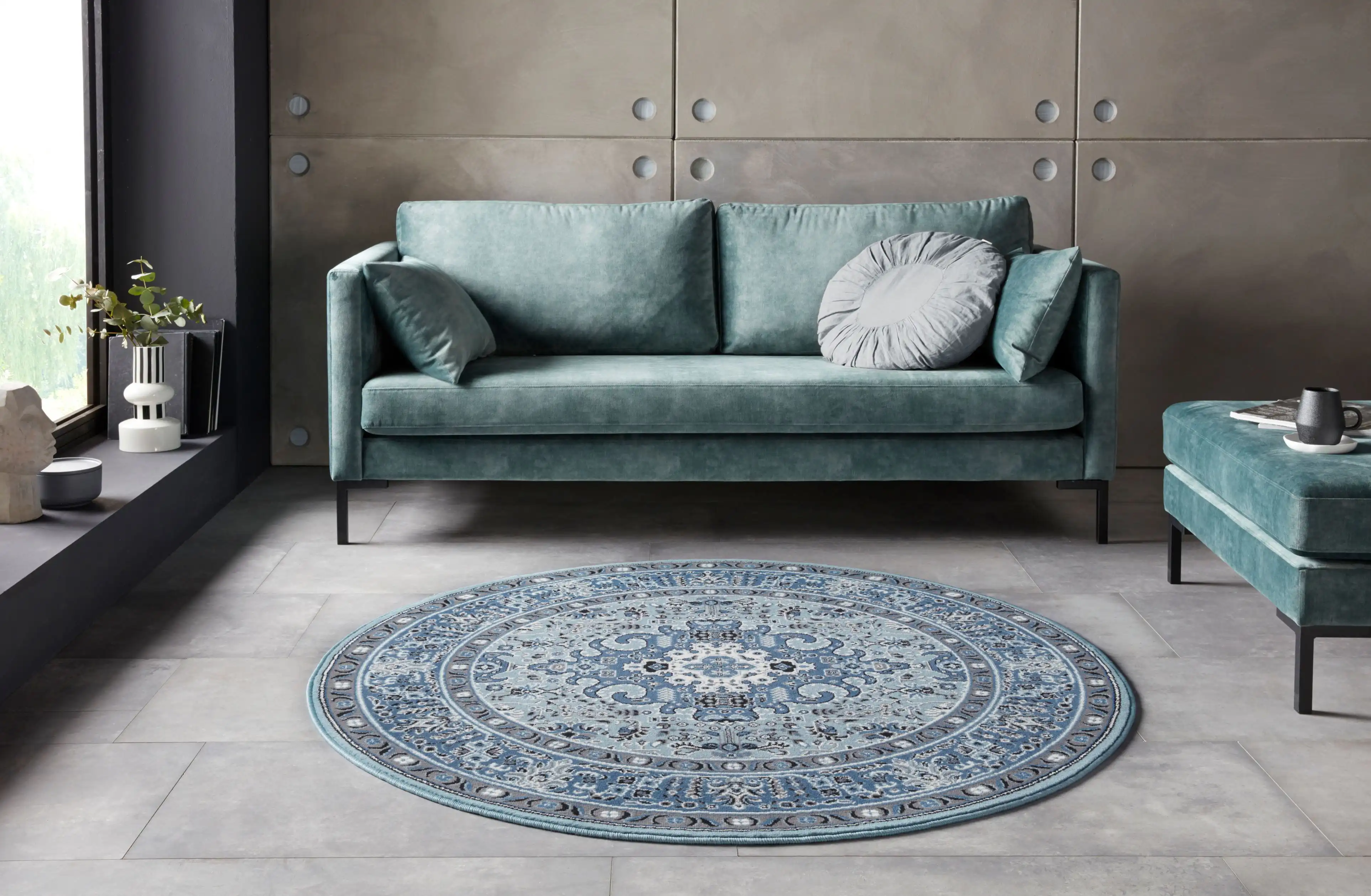 Mirkan 104438 Isfahan Sky Blue Rug - Image 6