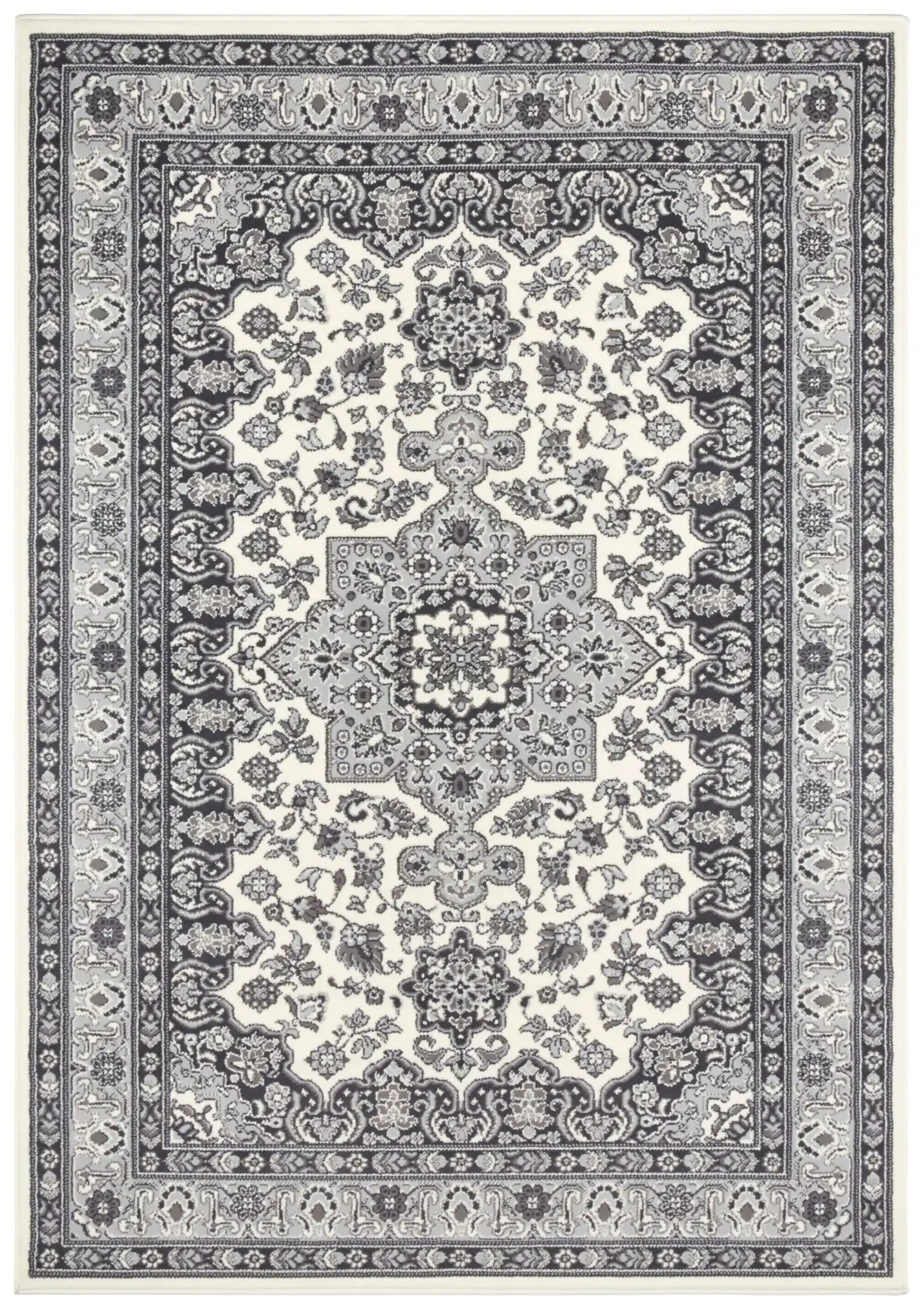 Mirkan 104107 Tabriz Cream Grey Rug - Image 2