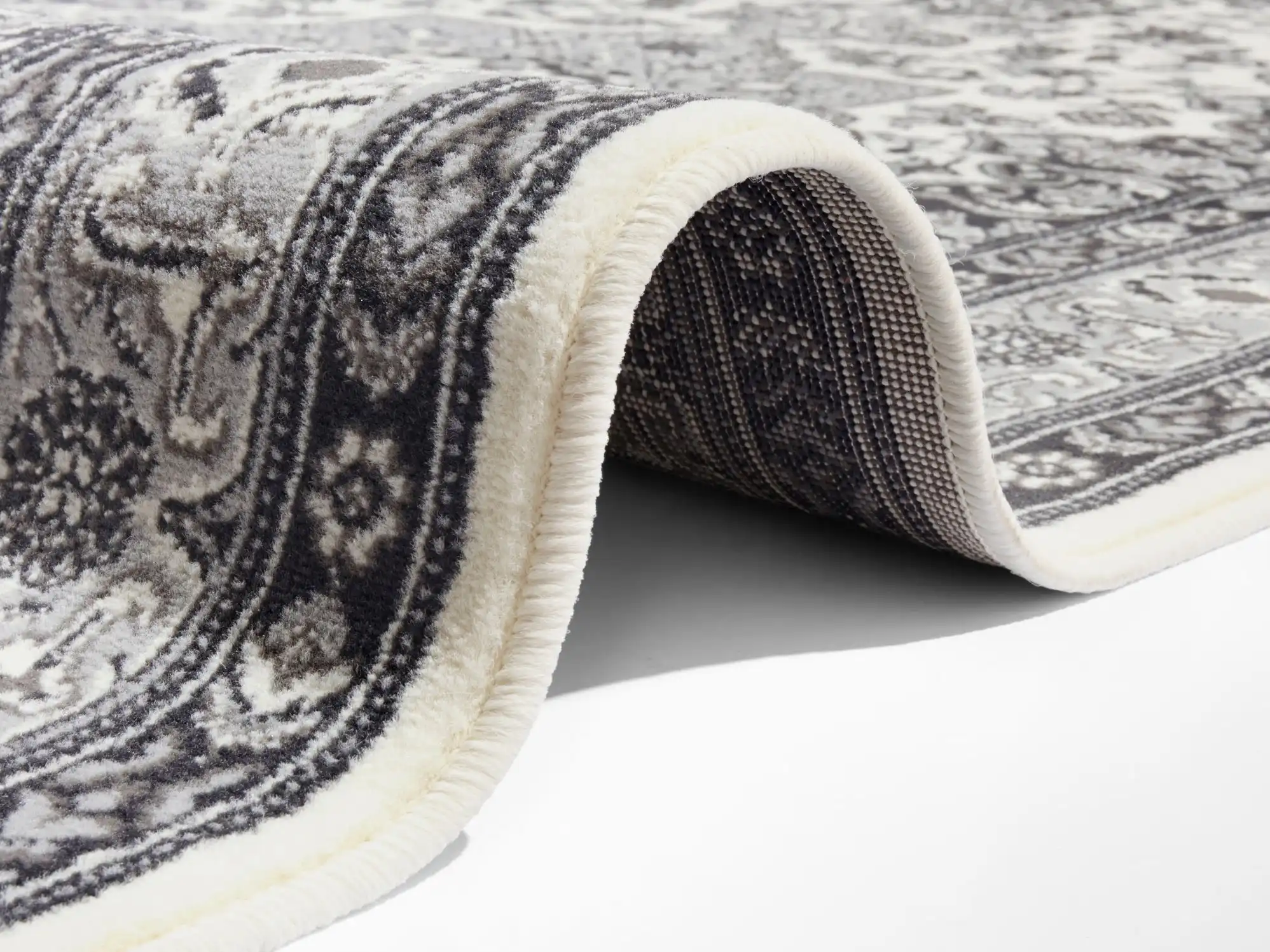 Mirkan 104107 Tabriz Cream Grey Rug - Image 3
