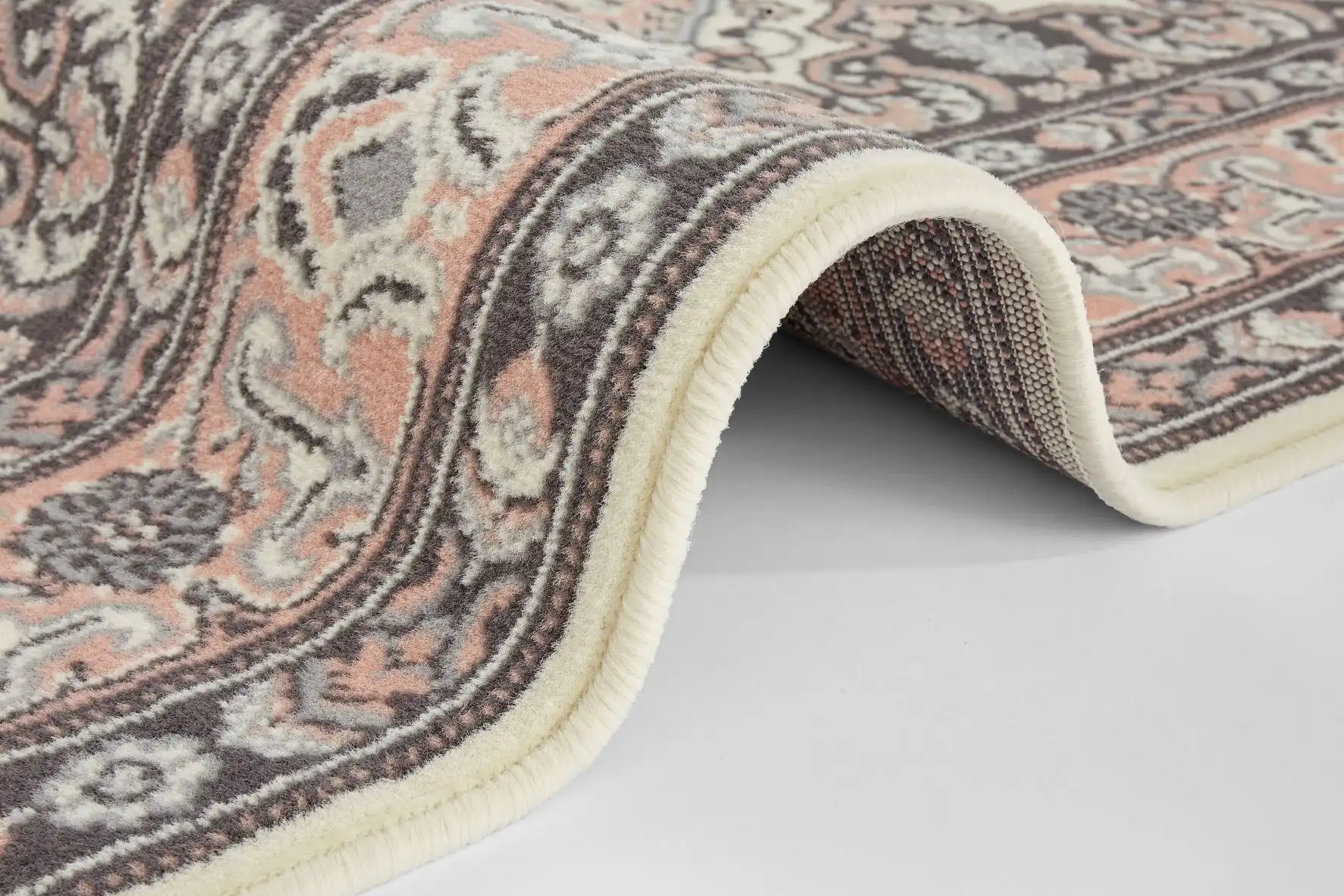 Mirkan 104443 Tabriz Cream Rose Rug - Image 3