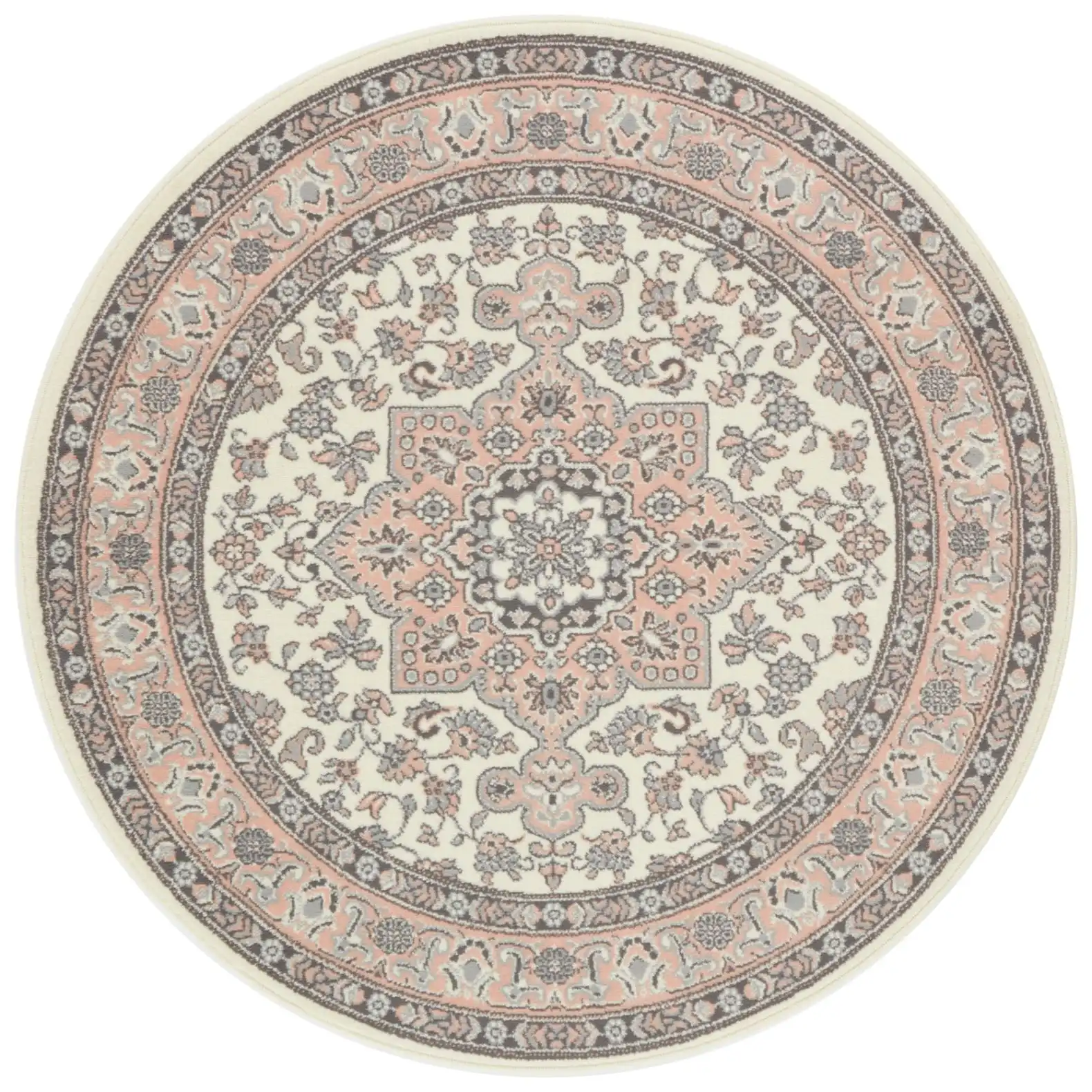 Mirkan 104443 Tabriz Cream Rose Rug - Image 4