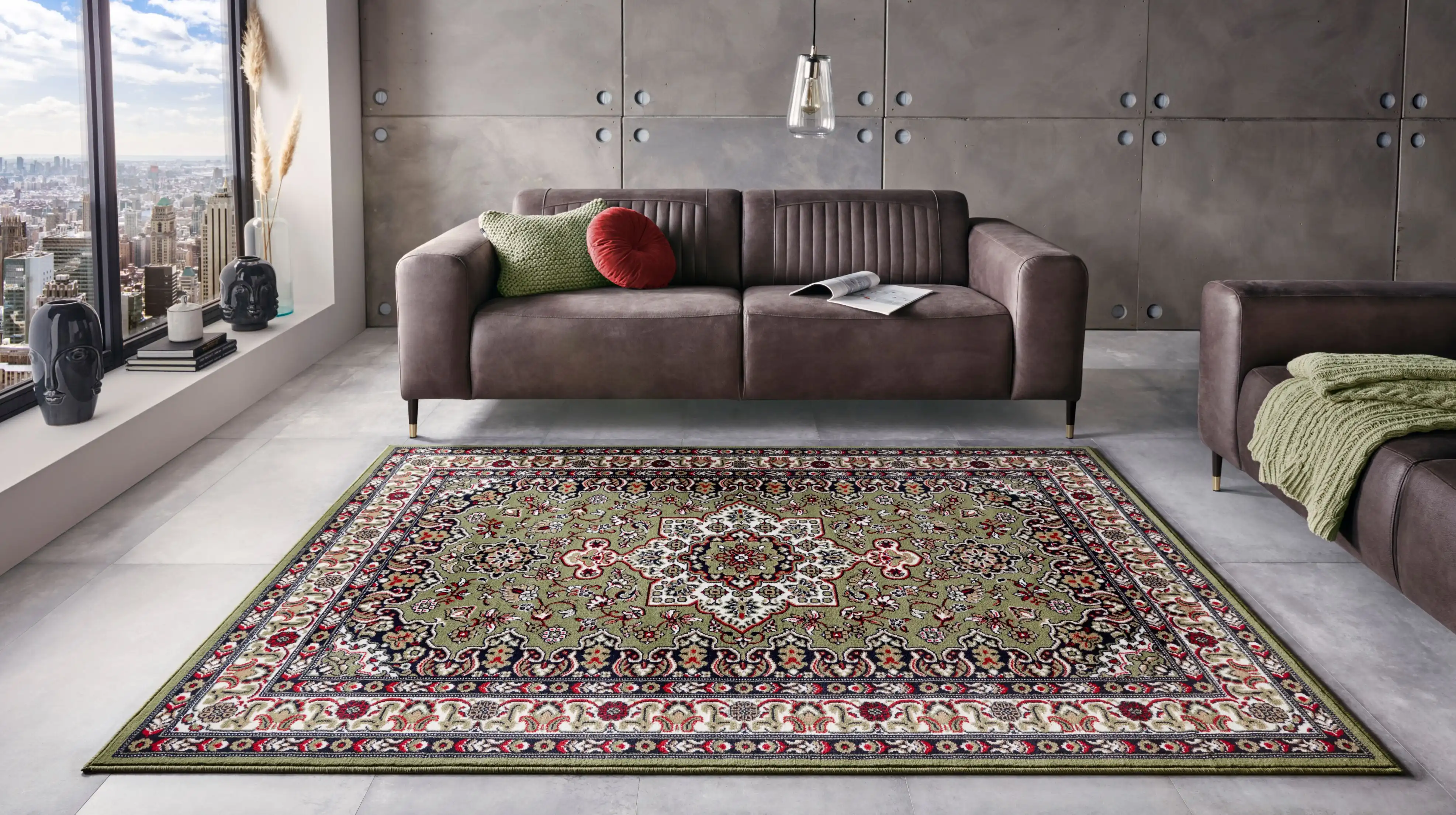 Mirkan 104104 Tabriz Green Rug