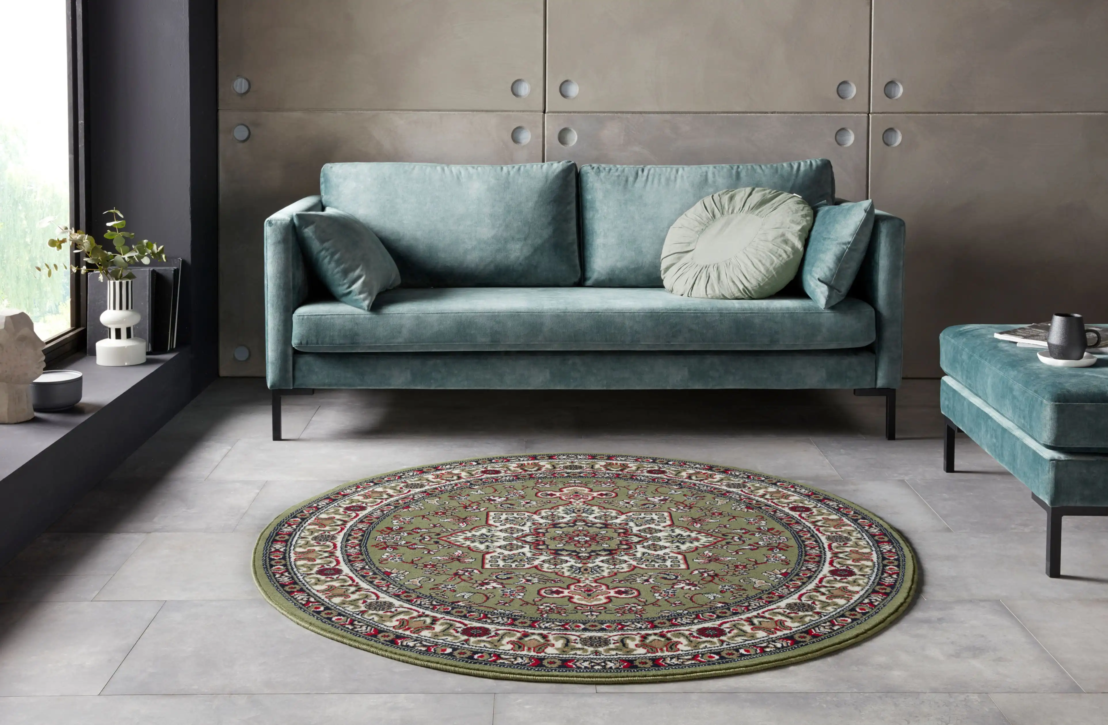 Mirkan 104104 Tabriz Green Rug - Image 5