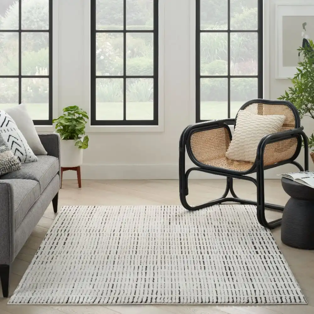 Modern Comfort MNC03 Ivory Black Rug - Image 3