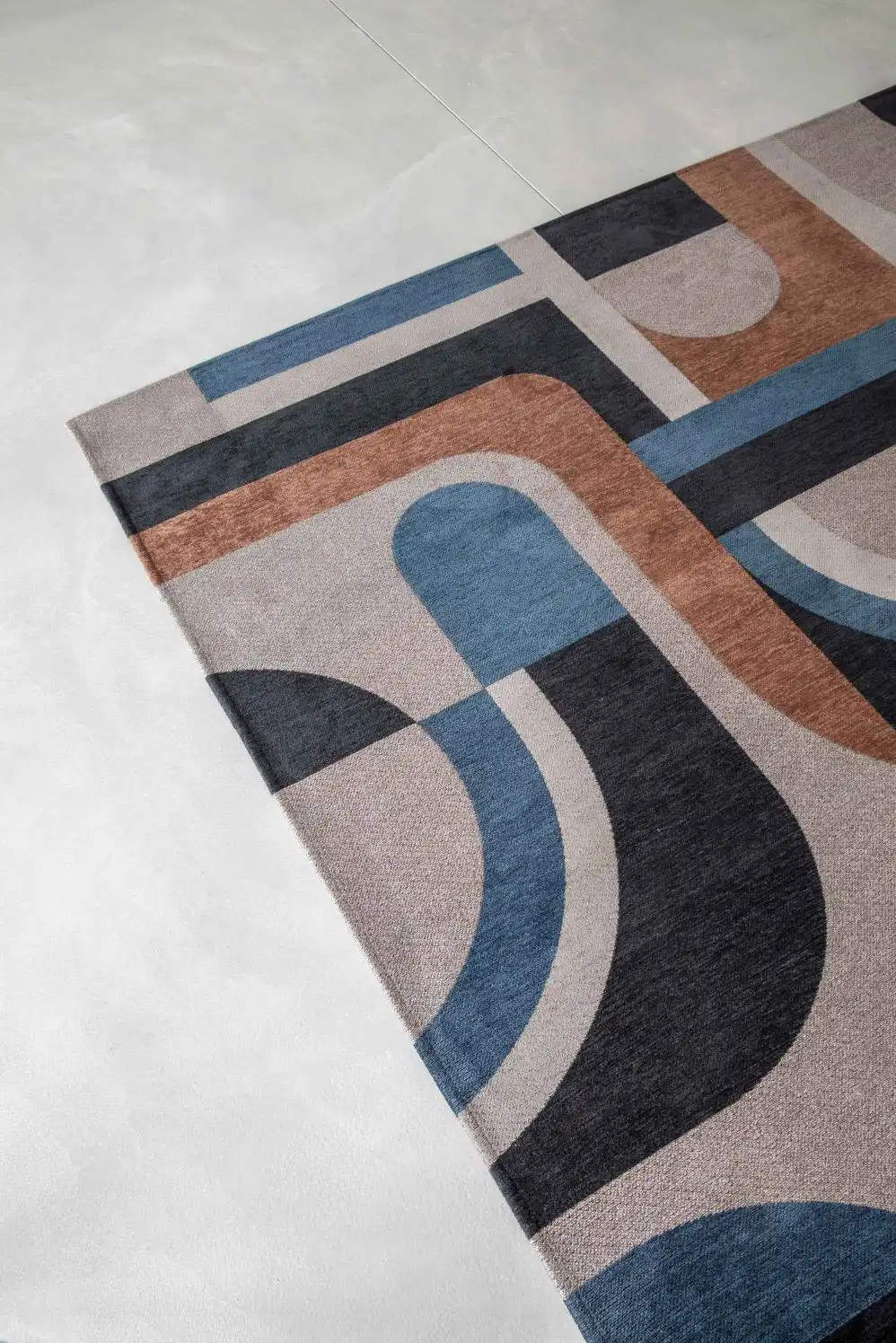 Module Nuance 9196 Camel Blue Washable Rug - Image 5