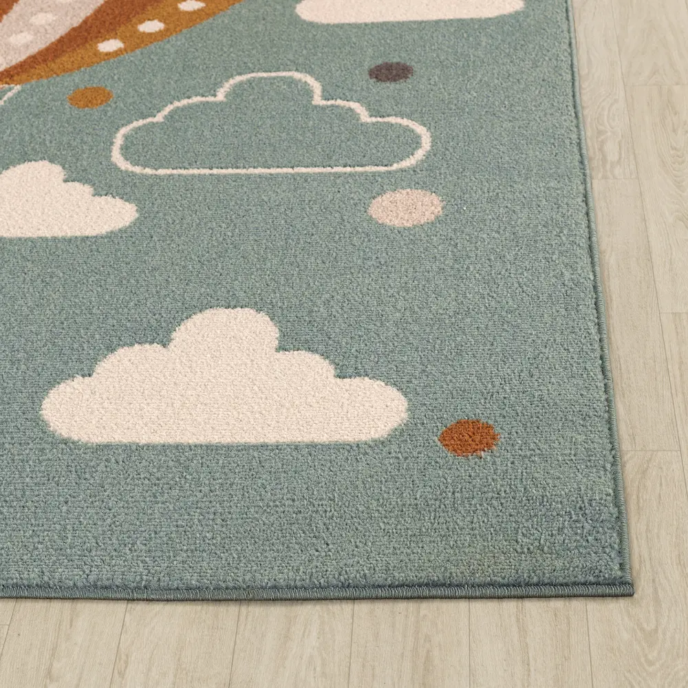 Monty Kids Modern Multicolour/Blue BedroomRug - Image 6