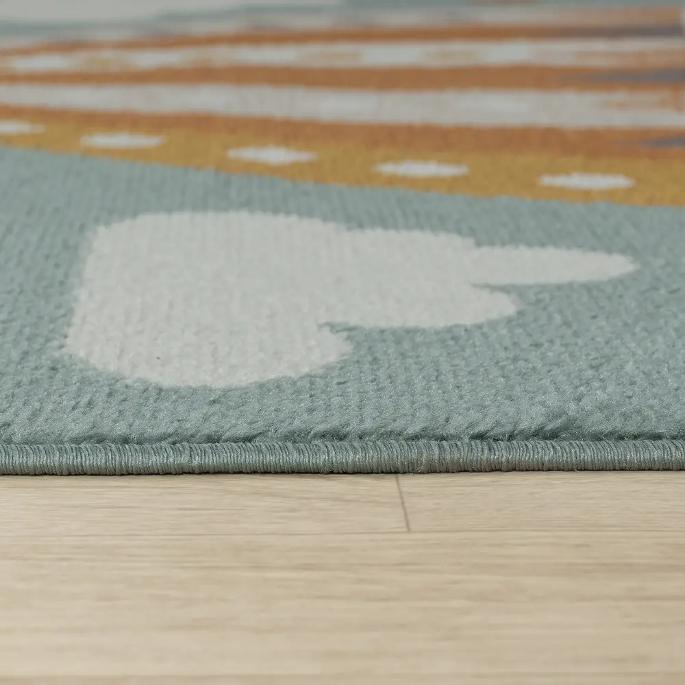 Monty Kids Modern Multicolour/Blue BedroomRug - Image 7
