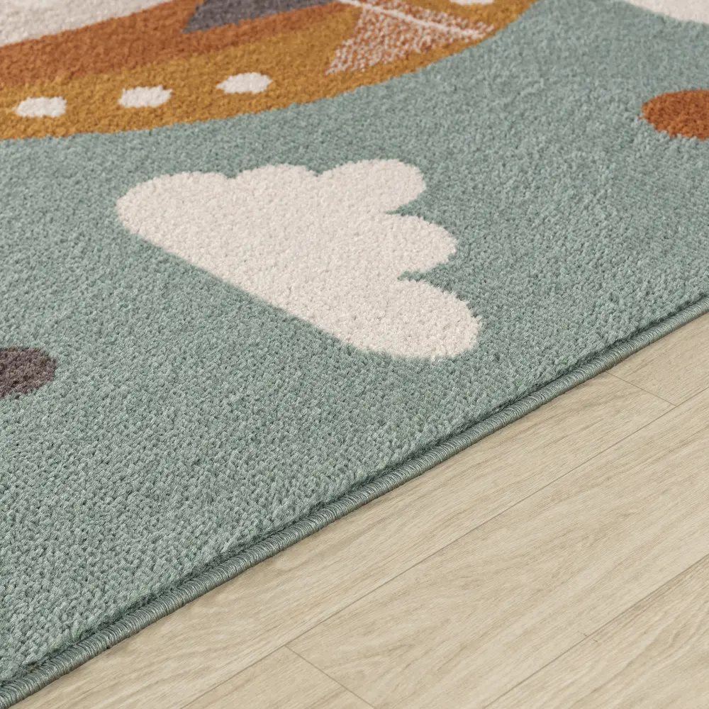Monty Kids Modern Multicolour/Blue Bedroom Rug - Image 11