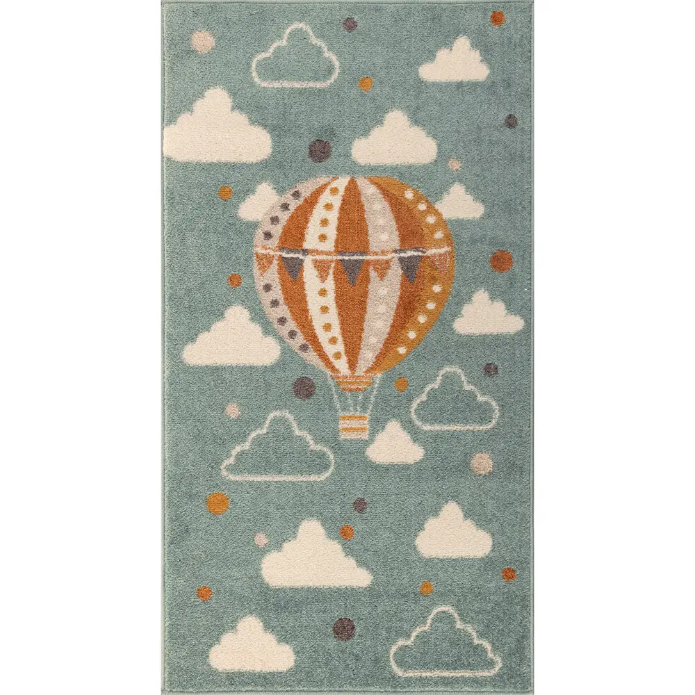 Monty Kids Modern Multicolour/Blue Bedroom Rug - Image 13