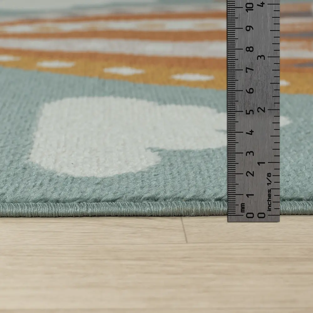 Monty Kids Modern Multicolour/Blue Bedroom Rug - Image 15
