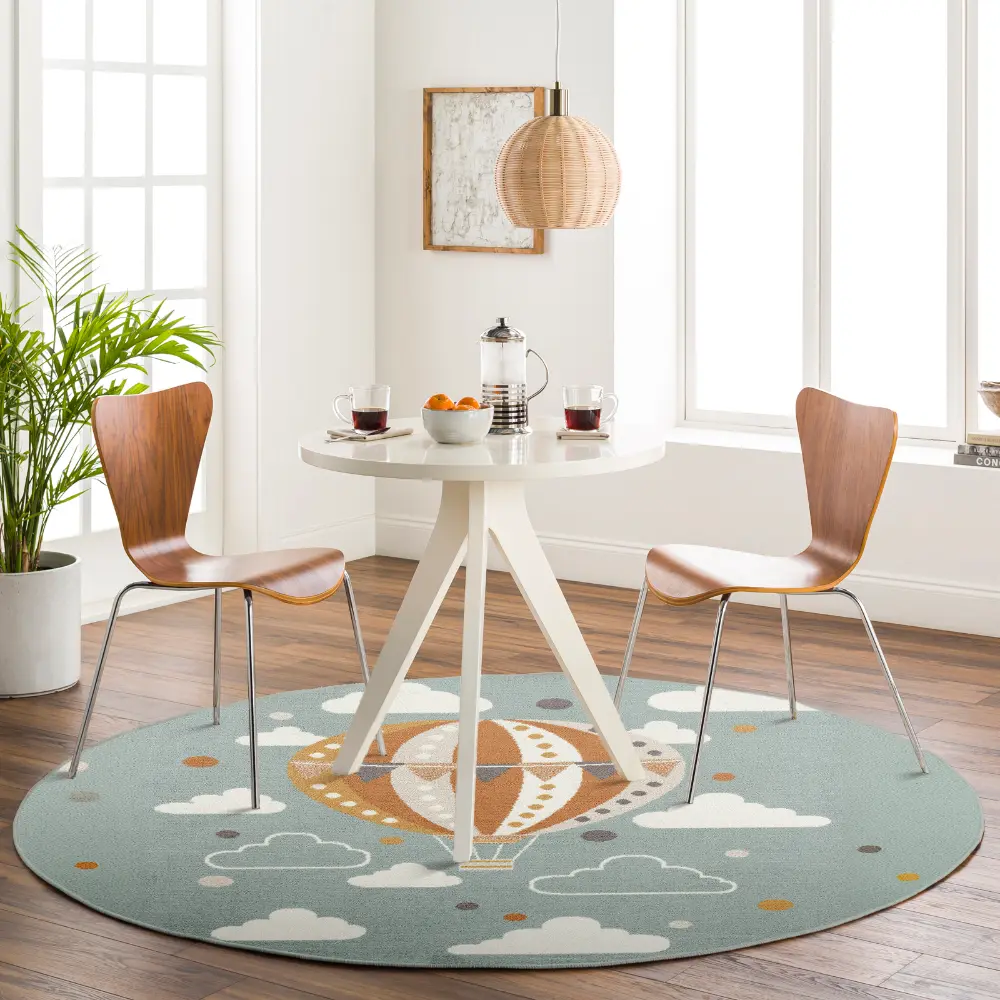Monty Kids Modern Multicolour/Blue Bedroom Rug - Image 2