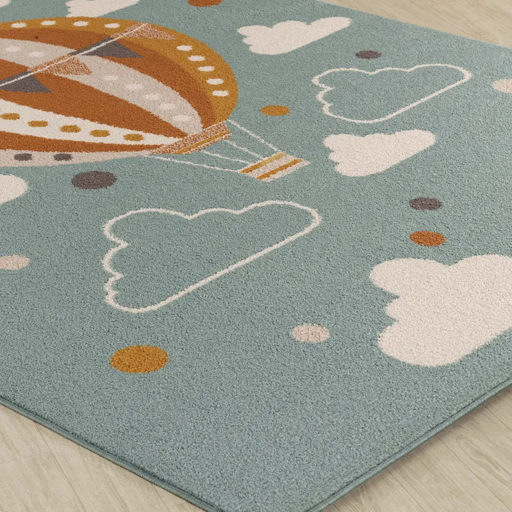 Monty Kids Modern Multicolour/Blue Bedroom Rug - Image 5