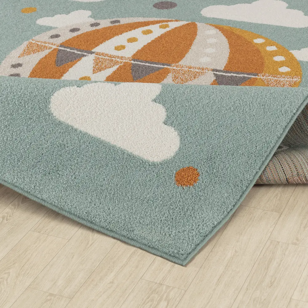 Monty Kids Modern Multicolour/Blue Bedroom Rug - Image 6