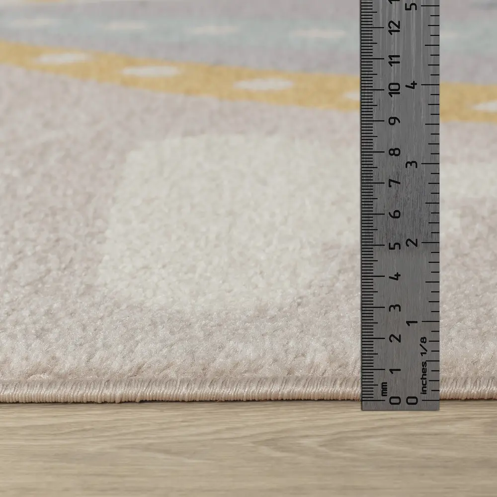 Monty Kids Modern Multicolour/Grey Bedroom Rug - Image 12