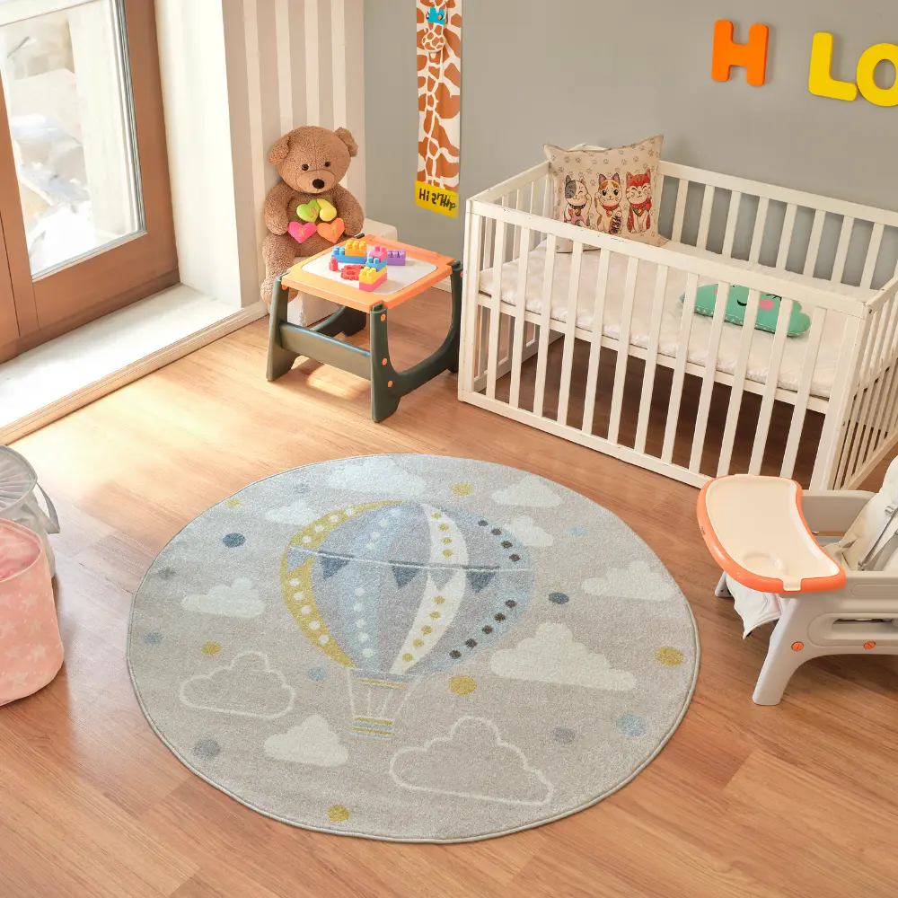 Monty Kids Modern Multicolour/Grey Bedroom Rug - Image 14