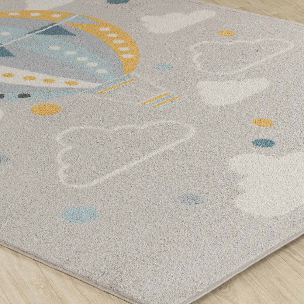 Monty Kids Modern Multicolour/Grey Bedroom Rug - Image 3