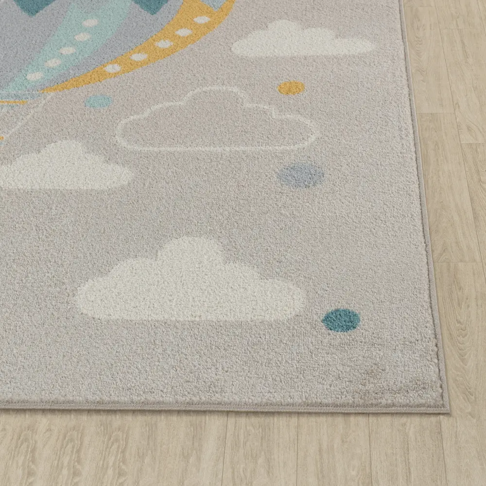 Monty Kids Modern Multicolour/Grey Bedroom Rug - Image 5