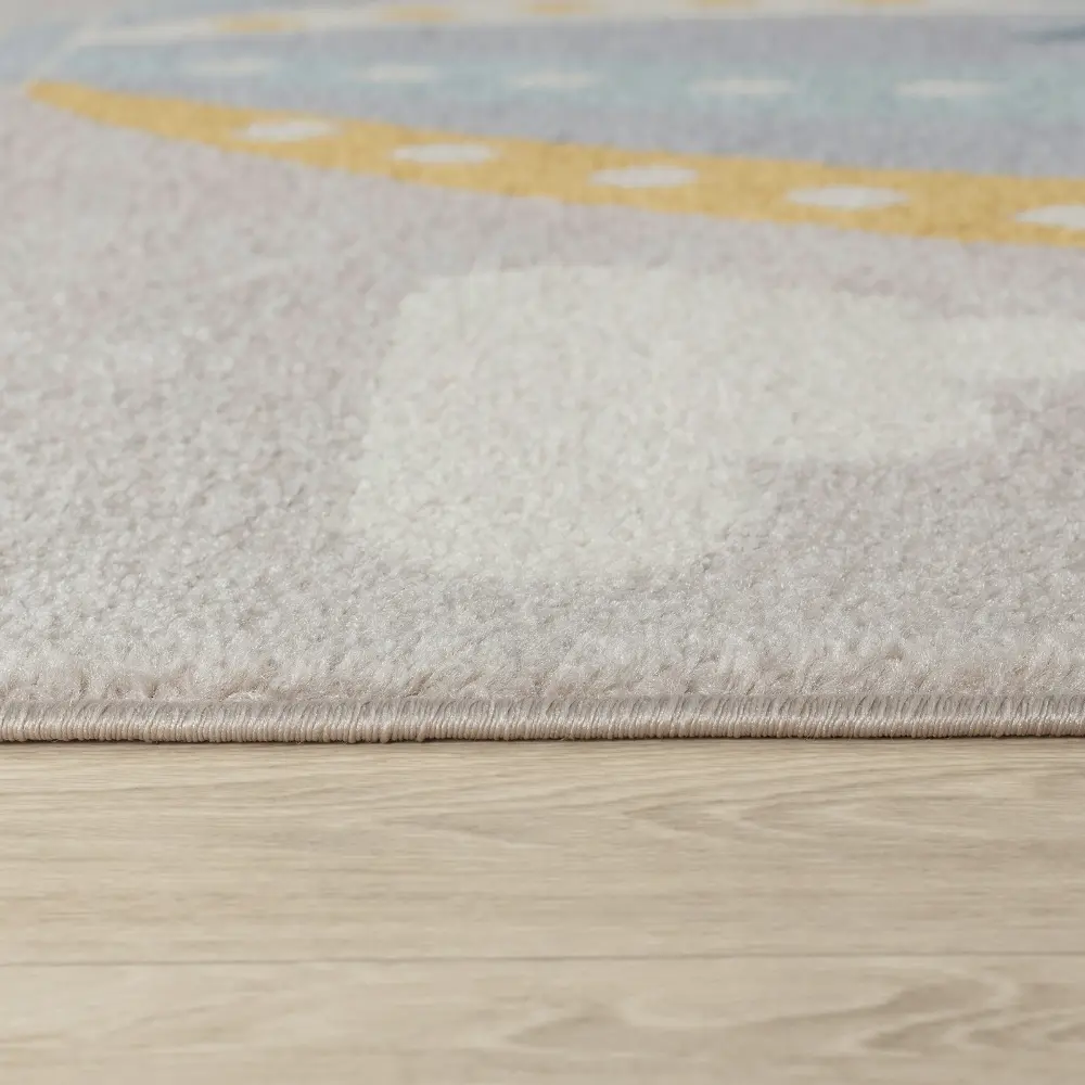 Monty Kids Modern Multicolour/Grey Bedroom Rug - Image 6