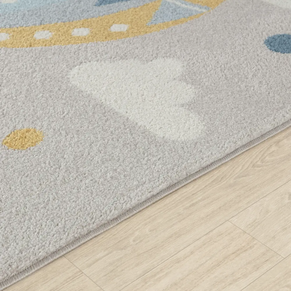 Monty Kids Modern Multicolour/Grey Bedroom Rug - Image 8